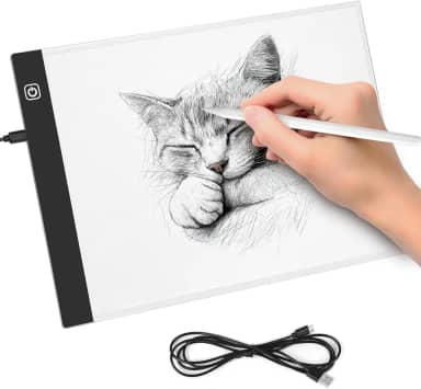 Kerdele Prancheta Desenho com Luz LED A4, 3 Níveis Brilho Ajustável, Mesa Quadro Prancheta de Luz LED A4 Portátil para Desenho, Mesa de Cópia LED, Profissional Mesa Led para Desenhistas Premium