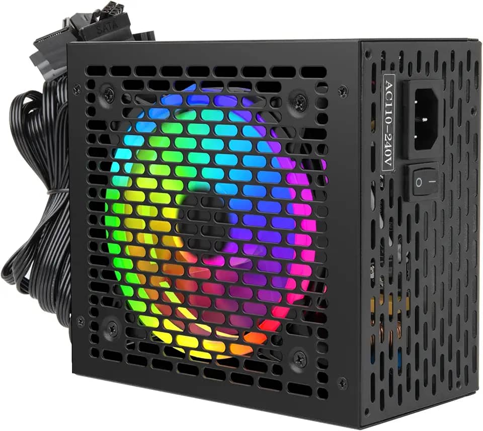 Fonte New Hero Tesla, RGB, 650W, 80 Plus Bronze, PFC Ativo, Preto