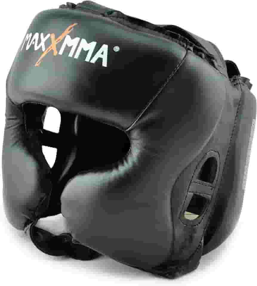 MaxxMMA Headgear L/XL Boxe MMA Training Kickboxing Sparring Karate Taekwondo (preto)
