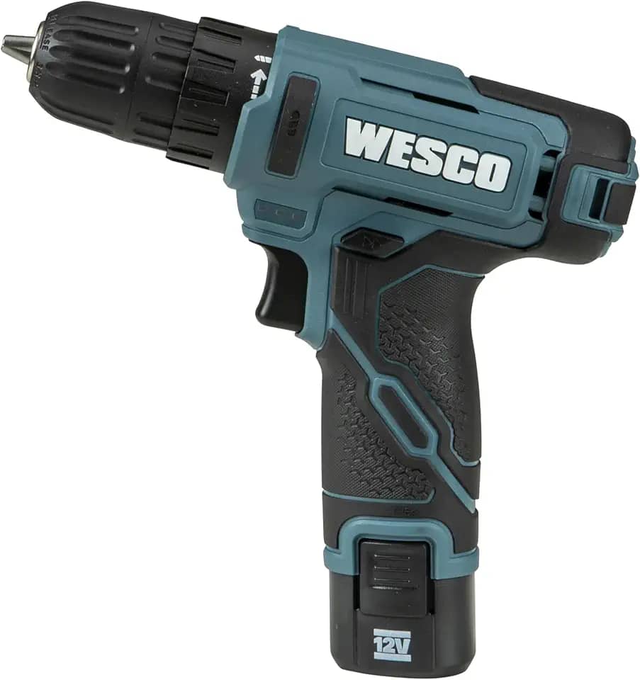 Parafusadeira/Furadeira Wesco WS2556 12V com Mandril 10mm, LED, 700 RPM, Bateria 1.3Ah e Carregador Bivolt – Compacta e Leve
