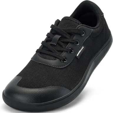 Sapatos femininos com bico largo – Sapatos minimalistas descalços zero drop casual confortável caminhada atlética ampla largura tênis moderno para joanete inchaço fascite plantar pé