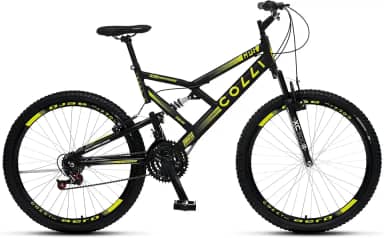 Colli Bike, Bicicleta GPS 148 Dupla Suspensão e Freios V-Brake, Aro 26 Aero, 36 Raias, 21 Marchas