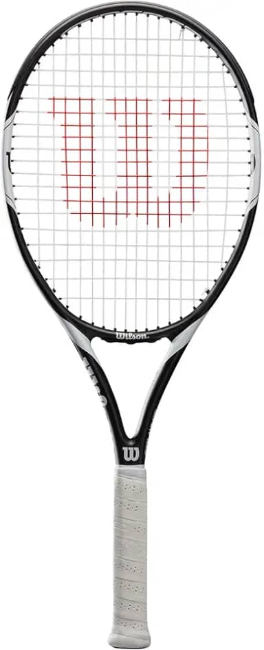 Wilson Raquete de tênis, Federer Team 105, unissex, jogadores iniciantes e intermediários, tamanho L2, branco/preto, WRT30730U2