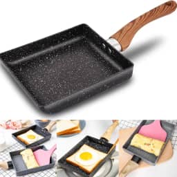 Frigideira Japonesa Tamagoyaki Quadrada Antiaderente de Panqueca Tapioqueira Omeleteira para Fogões de Indução, Elétrico e Gás