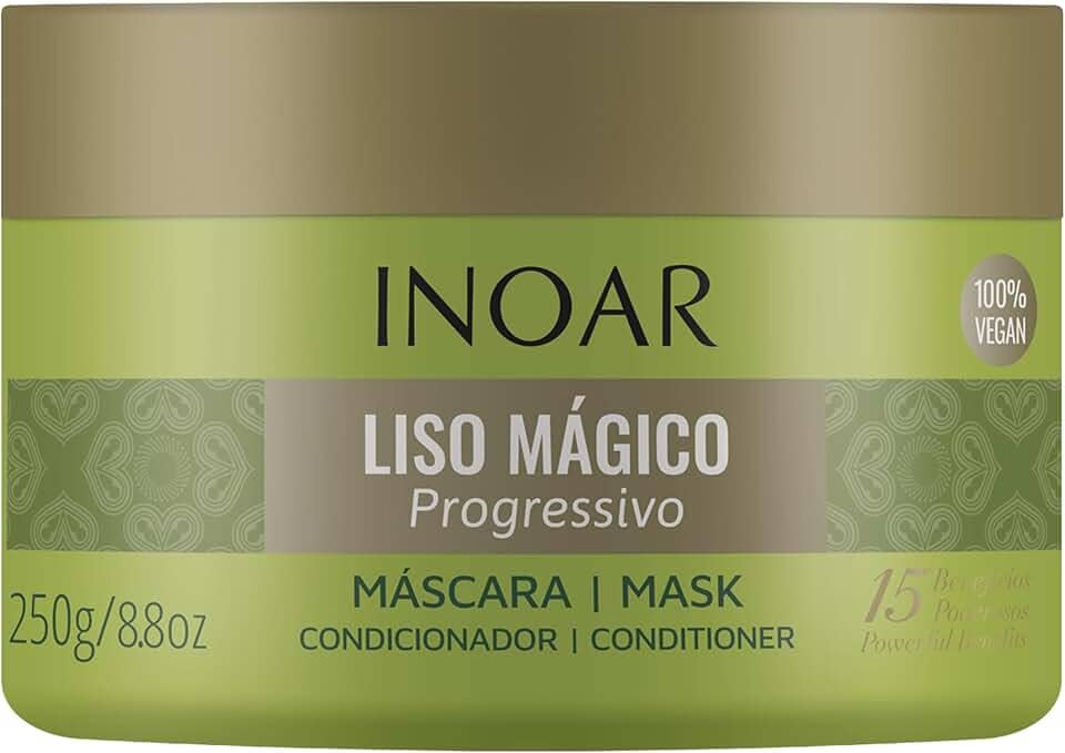 Inoar, Liso Mágico Máscara Capilar – Alinhamento, Hidratação e Efeito Liso Progressivo com Óleo de Argan - 250g