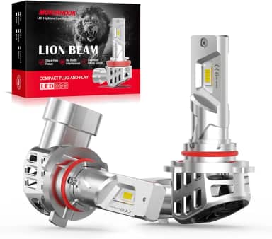 Lâmpada de Farol de LED LUDUN HB3 6000K Branca – Atualização de Farol HB3 9005 com 400% mais brilho – Alto de LED compatível com Canbus, sem erros – 12V 55W (Pacote com 2)