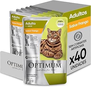 Pack Ração Úmida Optimum Sachê para Gatos Adultos Frango 85 g - 40 unidadaes