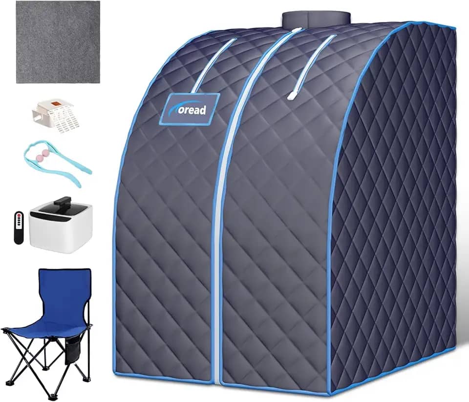 TOREAD Sauna A Vapor Portátil Pessoal Para Casa - Tenda De Aquecimento Rápido Com Gerador 1000 W, Controle Remoto, Design Dobrável Relaxamento (Preto)