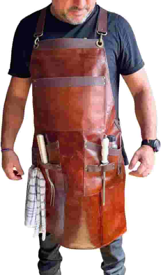 Avental de couro legitmo churrasqueiro Profissional
