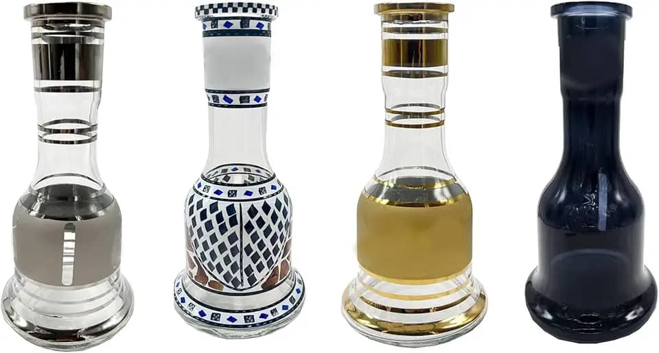 Vasos de vidro para narguilé de substituição para Khalil Mamoon Shisha (preto)