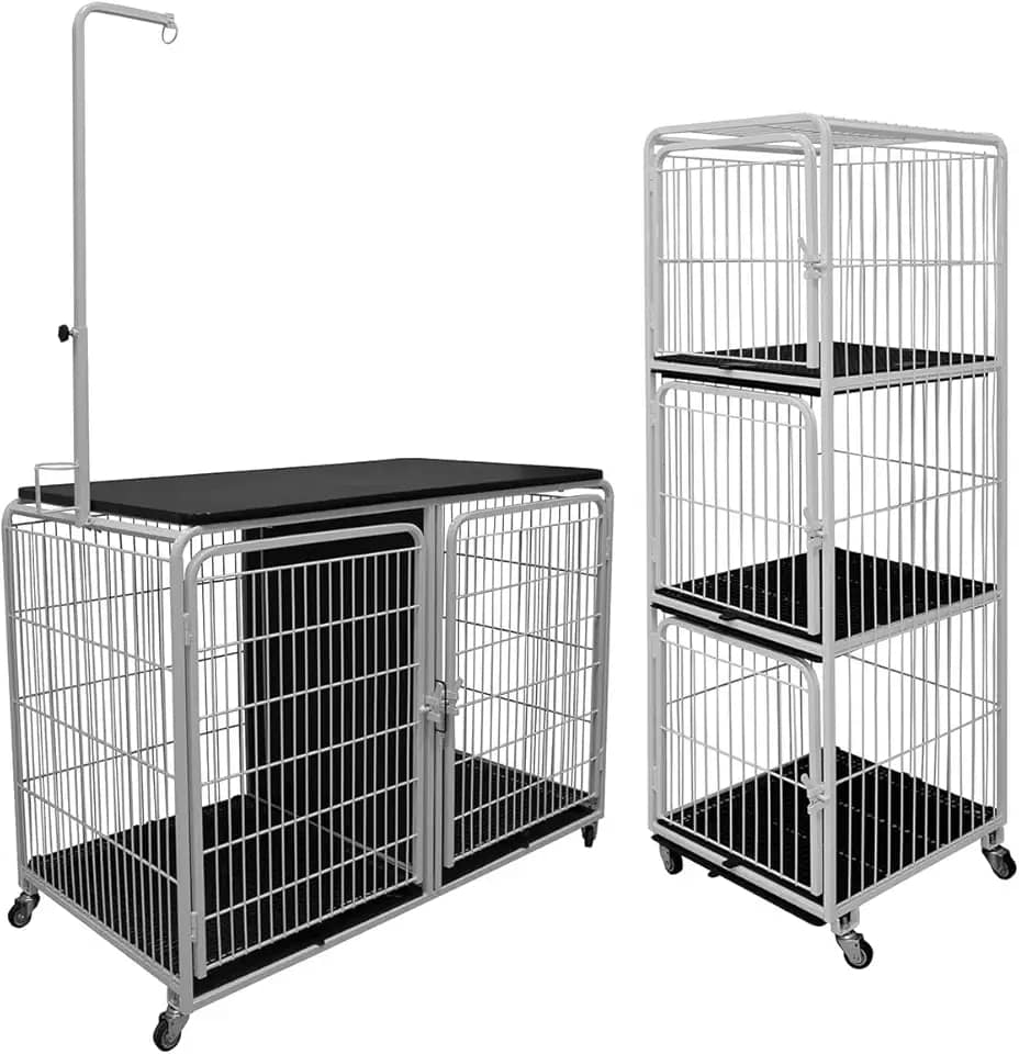 Kit Canil Gaiola 3 Lugares E Canil C/Mesa De Tosa Pet Shop