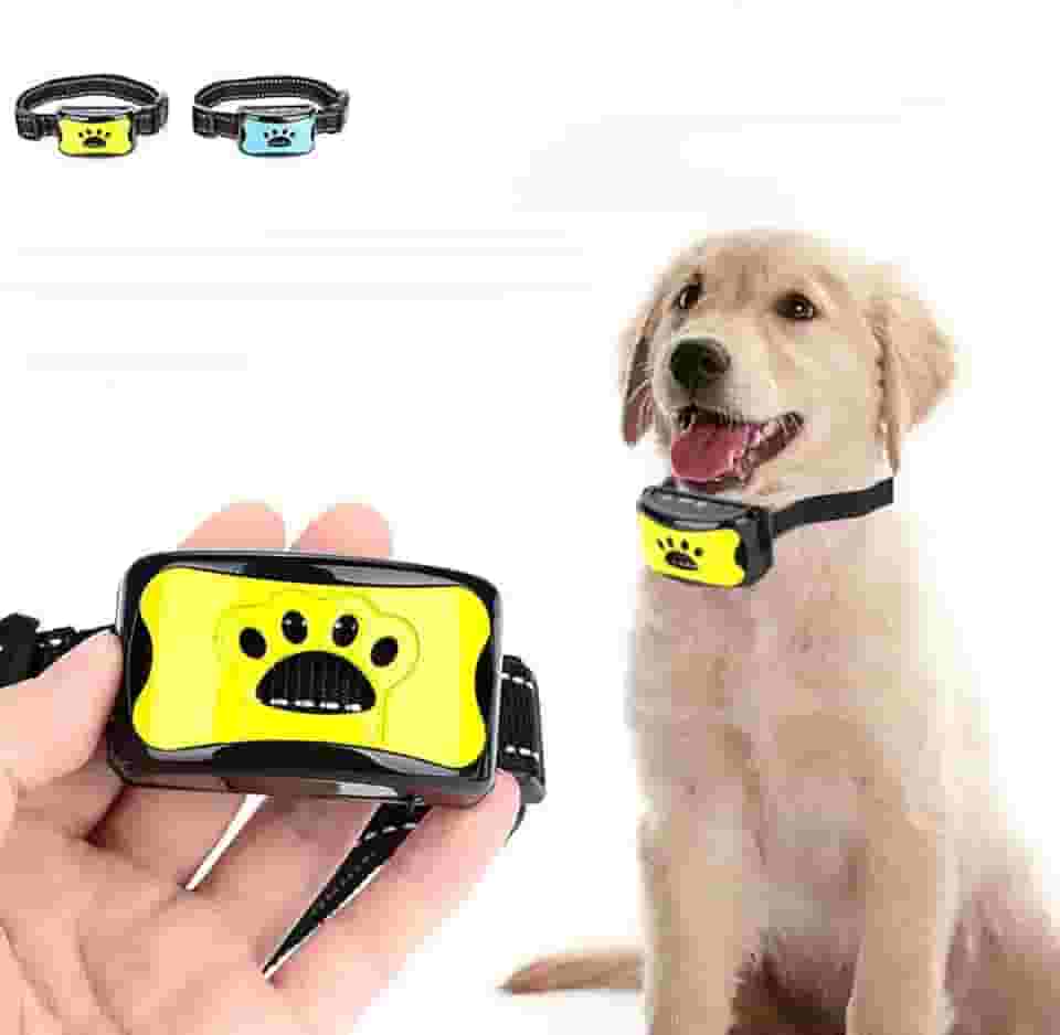 JINQII Dispositivo Anti-latido para Cães de Estimação, 7 Níveis de Sensibilidade, USB, Elétrico, Ultrassônico, Coleira para Adestramento de Cães, Parar de Latido, Vibração(Preto)