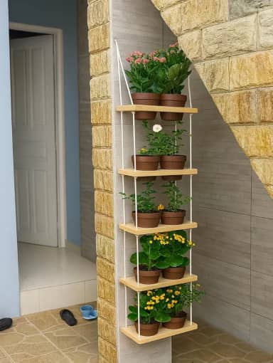 Horta Vertical Premium 5 Prateleiras + 10 VASOS | Ideal para Apartamento e Varanda