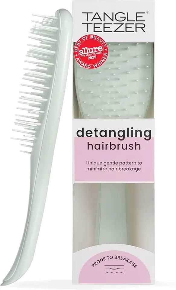 Tangle Teezer - Escova de cabelo desembaraçadora The Ultimate Detangler Extra Gentle para todas texturas capilares fragilizadas. Cor: Verde
