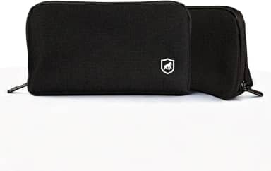 Necessaire Organizadora para Viagem com Divisórias Internas para Acessórios, Zíper Reforçado e Vedado Resistente à Água, Discovery Preta