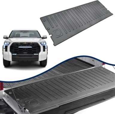 Vanseno Tapete de porta traseira compatível com Toyota Tundra 2022-2024 Forro de cama de caminhão Forro de porta traseira Protetor TPE para acessórios Toyota Tundra 2022 2023 2024 (tapete de portão)