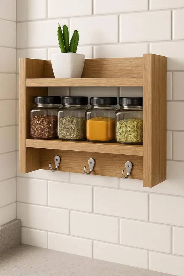 Porta Temperos Em Mdf Carvalho Hanover 18mm Suporte Pano Prato