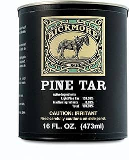 Alcatrão de pinheiro 473 ml | 100% puro | Selante natural para cascos de cavalo e conservante de madeira para decks, cercas, celeiros e madeira ao ar livre | Protege, sela e condiciona | Feito nos EUA