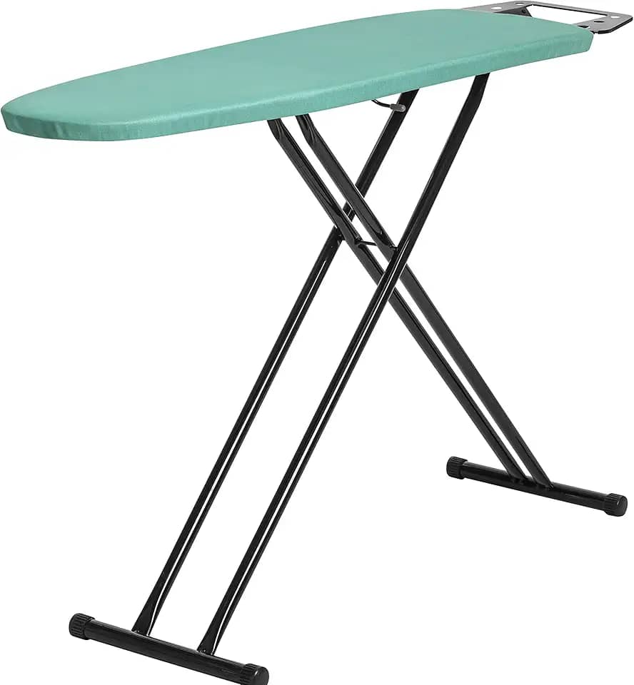 Metaltec Tábua De Passar Roupa Singapura Em Aço Preta Extra Forte Resistente Suporte Para Ferro - Capa Forro 100% Algodão Térmico