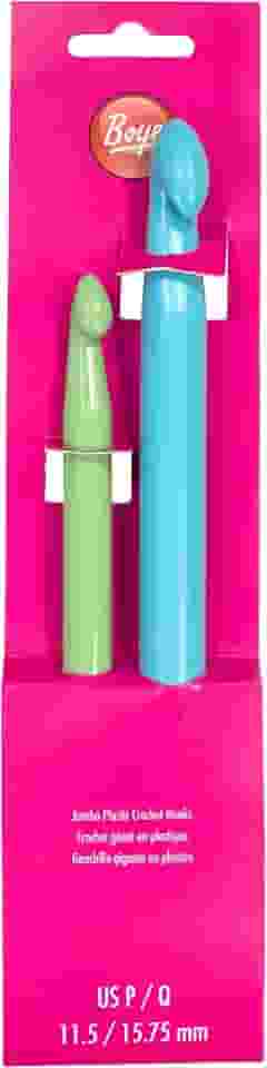 Boye - Agulhas de Crochê de Plástico Jumbo, Tamanhos P16 e Q, Turquesa