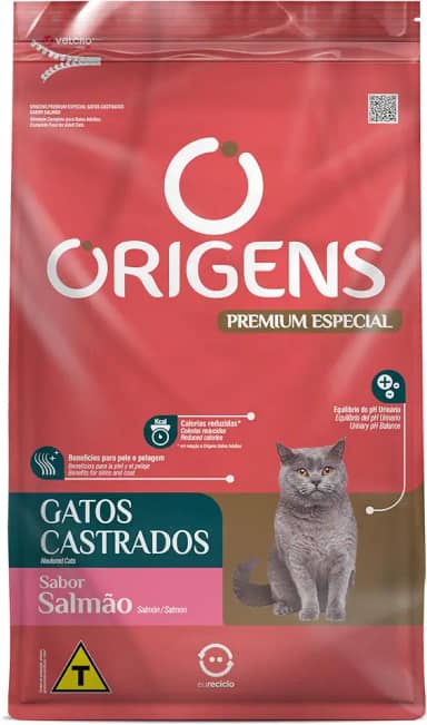 Origens Ração Seca Para Gatos Castrados Sabor Salmão 3Kg