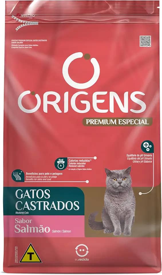 Origens Ração Seca Para Gatos Castrados Sabor Salmão 3Kg