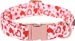 Maca Bates Coleira de Dia dos Namorados Confortável Coração Macio Coleira para Cachorro com Fivela de Metal Ajustável Coleira para Filhote de Dia dos Namorados para Cães Pequenos, Médios e Grandes
