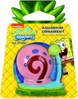Penn-Plax Ornamento de aquário oficialmente licenciado Bob Esponja Calça Quadrada – Gary (tamanho mini/pequeno) – Perfeito para tanques de água doce e salgada