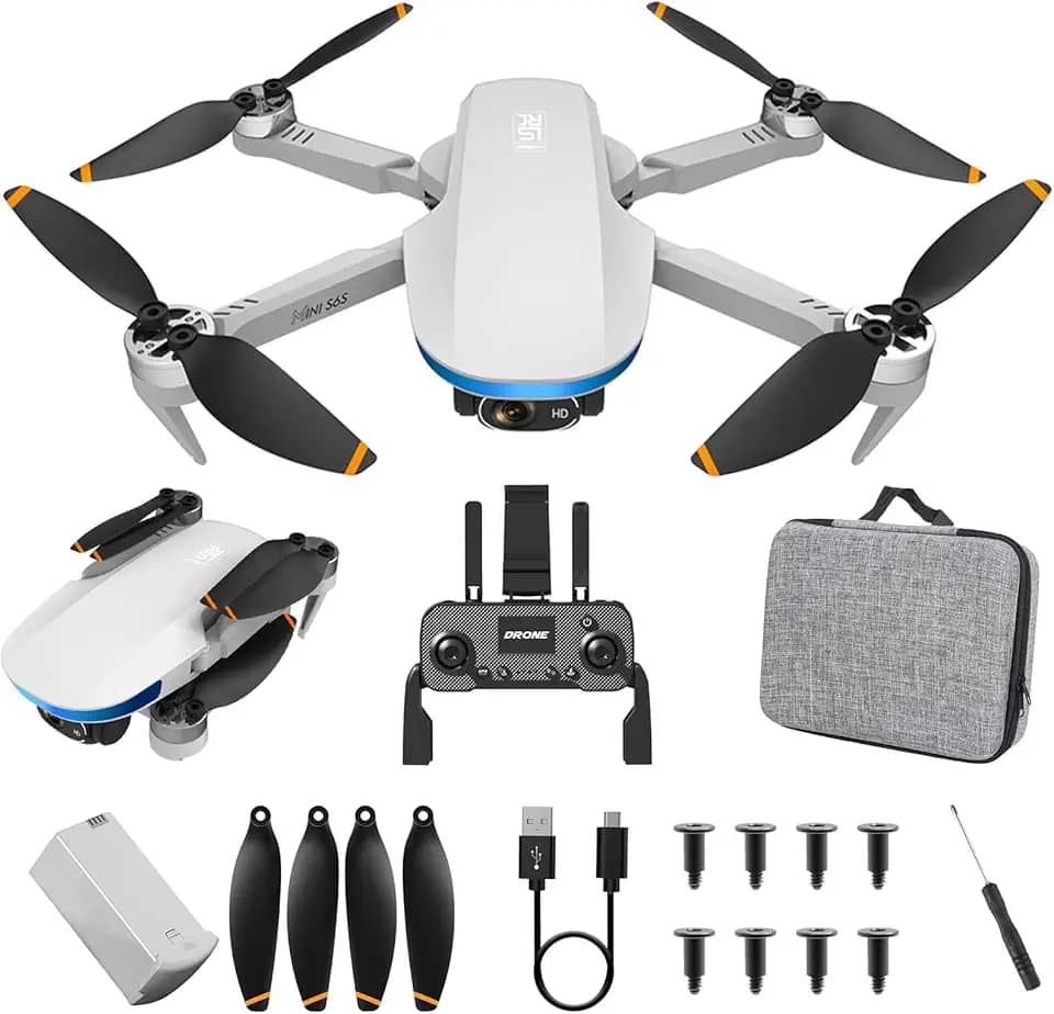 Drone com Camera 4K, S6S Drone de GPS com Controle Remoto, com Flutuação de Fluxo Óptico, 1500m de Alcance,Transmissão HD em Tempo Real