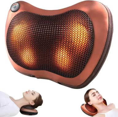 Almofada Massageadora Shiatsu Massagem Relaxamento Alivia Dores Costas Lombar Ombros com Aquecimento Conexão Veicular e Bivolt