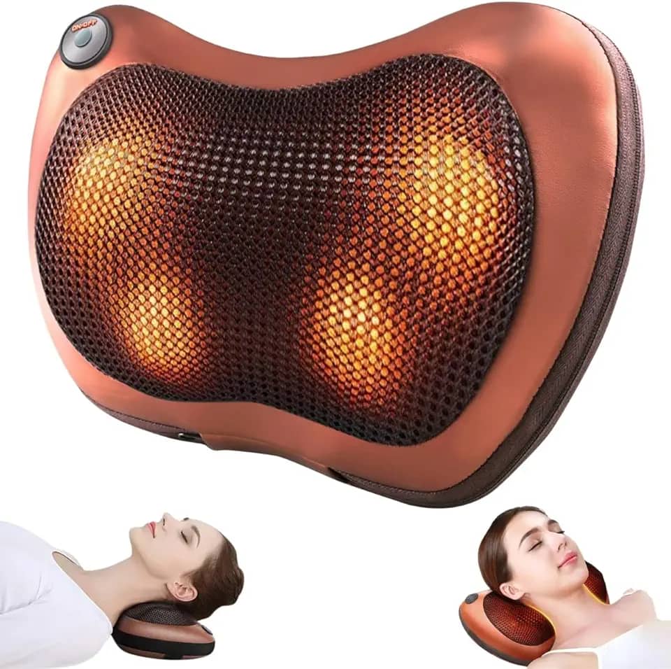 Almofada Massageadora Shiatsu Massagem Relaxamento Alivia Dores Costas Lombar Ombros com Aquecimento Conexão Veicular e Bivolt