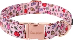 Unique style paws Coleira de cachorro com fivela de metal XO Lábios Vermelhos para Meninos, Médio, Grande, Meninas, Cachorros, Casamentos