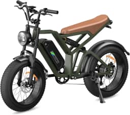 Bicicleta Elétrica para Adultos, Pneu Largo de 20'x4', Motor Sem Escova de 500W e 70NM, Bicicleta Elétrica de Motocicleta de 7 Velocidades, Bateria de 48V, Moto de Terra Até 45Km/h