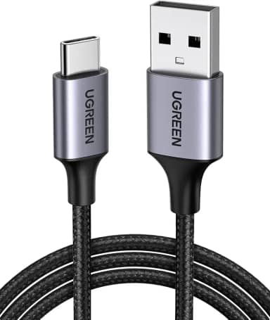 UGREEN Cabo de Dados USB para USB C 2m 3A, Carregamento Pápido, Cabo de Dados CarPlay, Design Resistente em Nylon Trançado, Compatível com iPhone 16(Plus/Pro)/15, Galaxy S24/S23, Pixel 8/7
