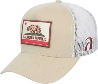 Boné Surf Alive Trucker California Republic Patch Bege