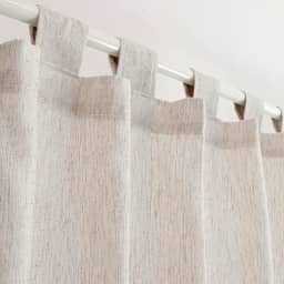 Cortina de Cozinha em Algodão e Linho Bege Claro 2,00m x 1,20m com Alça e Barra Decoração Rústica Gaze Tecido Artesanal Estonado sem Forro Privacidade Translúcida