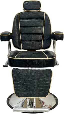 Cadeira Hidraulica Reclinavel de Barbeiro Valentina (Preto Croco/Dourado)