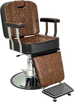 Cadeira Hidraulica Reclinavel De Barbeiro e Salão Paloma (Marrom Capra/preto)