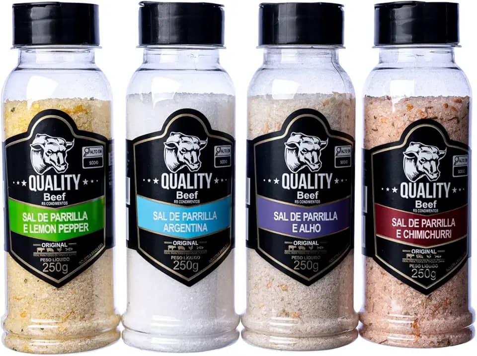 Quality Beef Kit de Temperos Sal de Parrilla 4 Sabores 250g