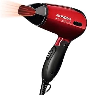Secador Mondial, Max Travel, Bivolt, Preto/Vermelho, 1200W - SC-10