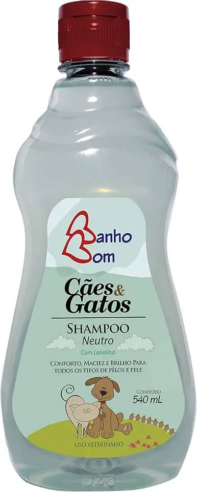 Shampoo Neutro Banho Bom Cães e Gatos 540 mL