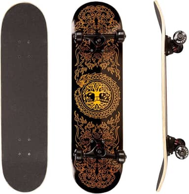 Skate Street Completo Montado Profissional PRO-II Maple Preto Black Dragon 120KG Life Dreams