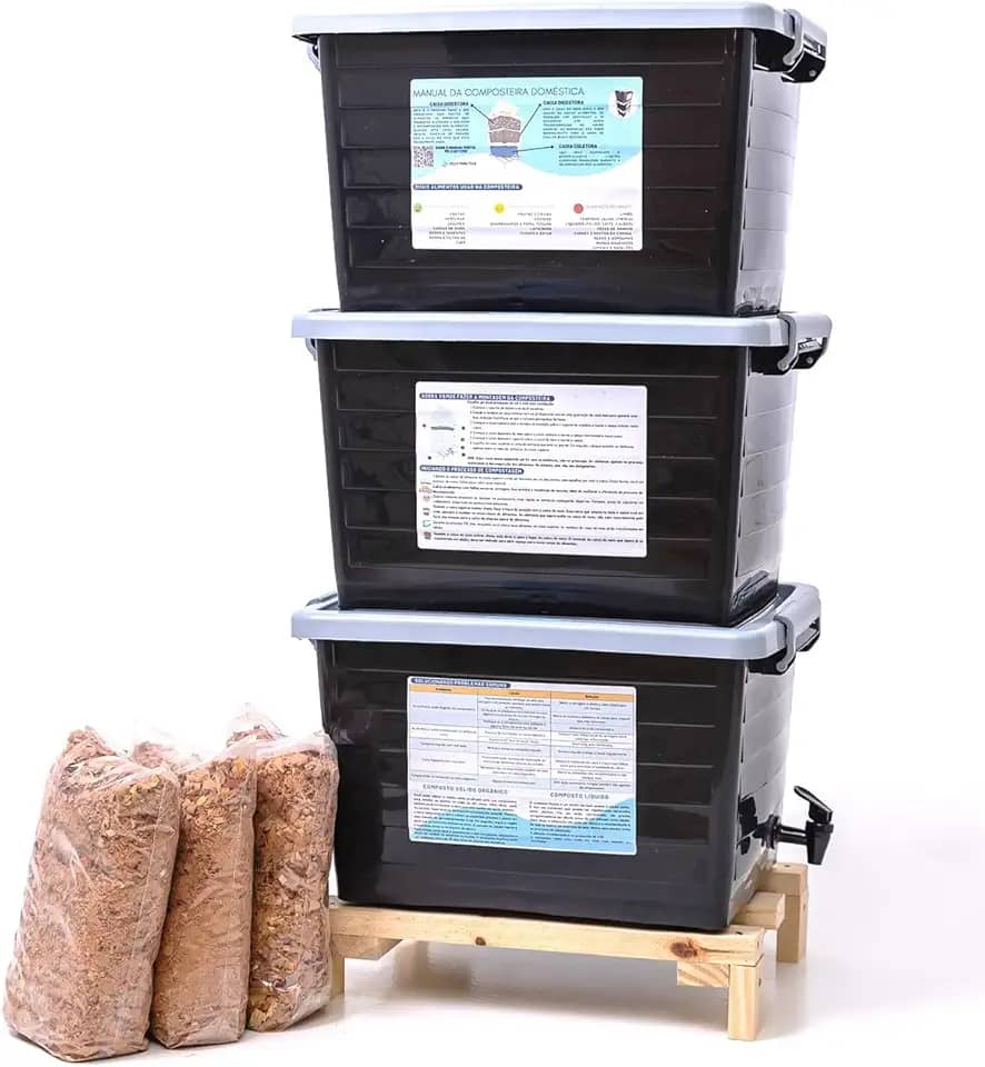 Composteira Doméstica 90 L Nature - Para produção de adubo