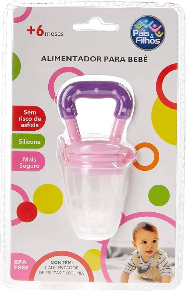 Produto Para Bebe Alimentador de Silicone, Pais e Filhos, Rosa
