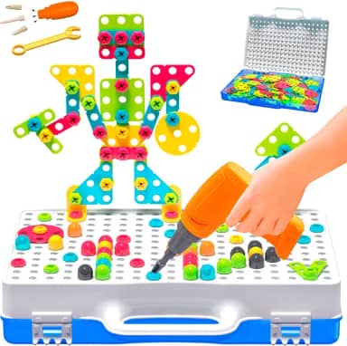 Jogo de Blocos de Montar Construção Criativos 4 em 1, 237 Peças, Inclui Chave de Fenda