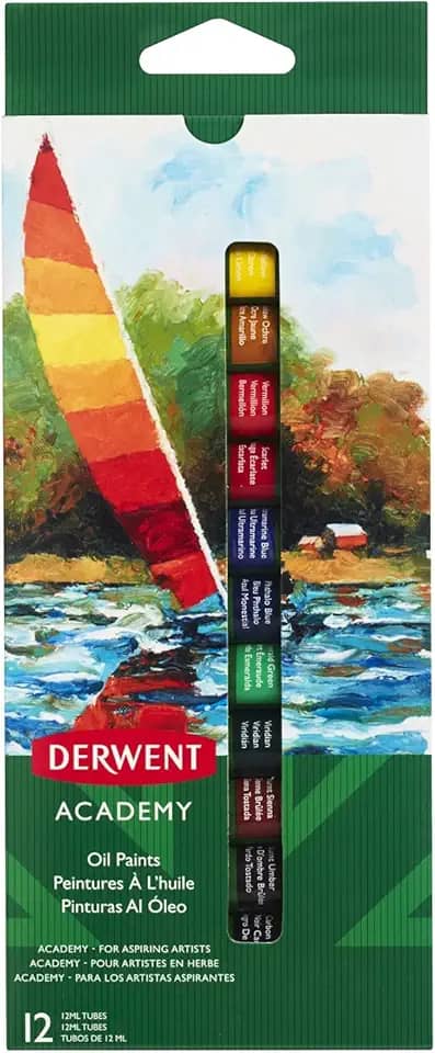 Derwent Academy Tintas Óleo, 12 ml, 12 cores (2302406)