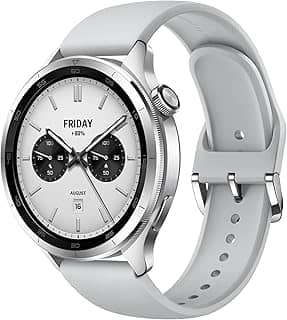 XIAOMI Relógio inteligente S4, rastreador de fitness, 1,43 AMOLED, bateria de 15 dias, chamada Bluetooth, mais de 150 modos esportivos, GPS de banda dupla, NFC, Android e iOS, prata