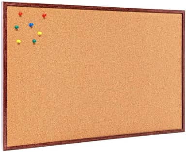 Quadro De Aviso Cortiça Moldura Madeira 40x30cm + 50 Alfinetes Mural Fotos Lembretes