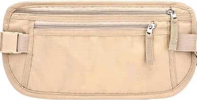 Doleira Porta Dólar Viagem Documento Passaporte pochete Porta dinheiro cinto elástico Anti Furto Viagem