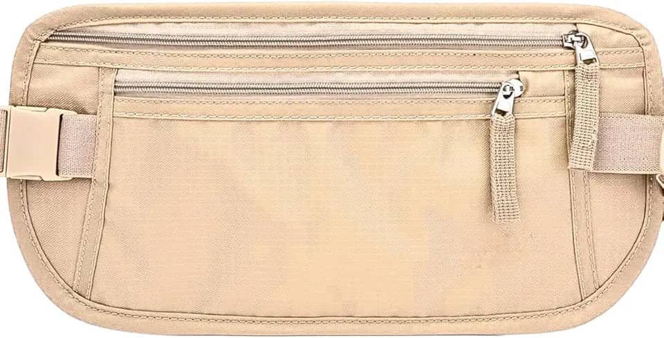 Doleira Porta Dólar Viagem Documento Passaporte pochete Porta dinheiro cinto elástico Anti Furto Viagem